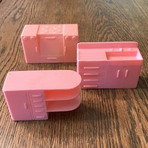 Vintage Miniature 3 Piece Pink Kitchen Set